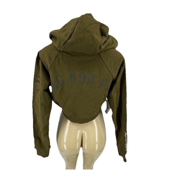 NEW Flag Nor Fail Small Women Cropped Hoodie Sweatshirt Graphic Print 7-1k - Picture 5 of 8